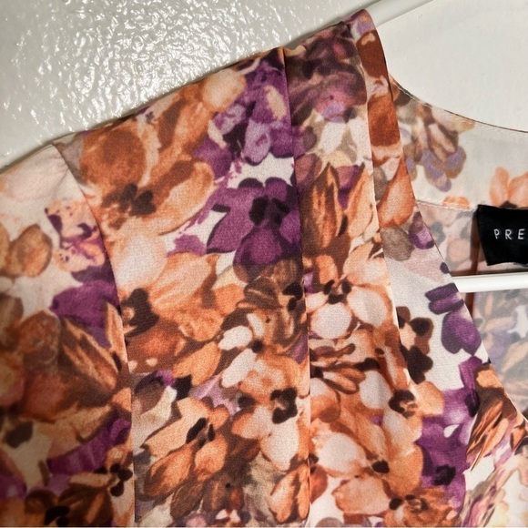 Premise Floral V-Neck Blouse Purple Orange - Picture 7 of 14